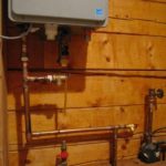 photo of partially installed water heater