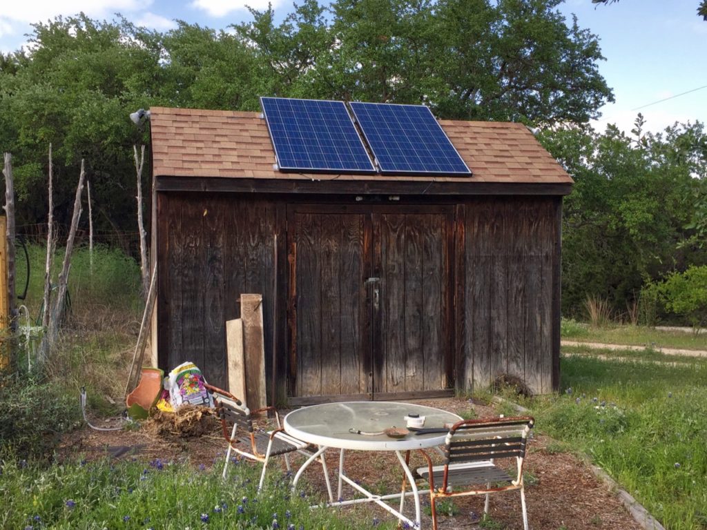 photo of the garden shed -- Ready for inverter and batteries
