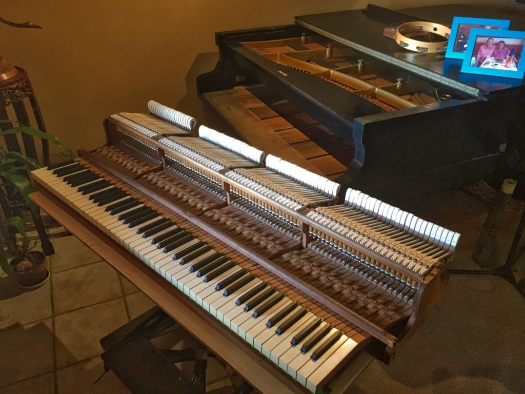 photo of the Action ready to reinstall in the piano