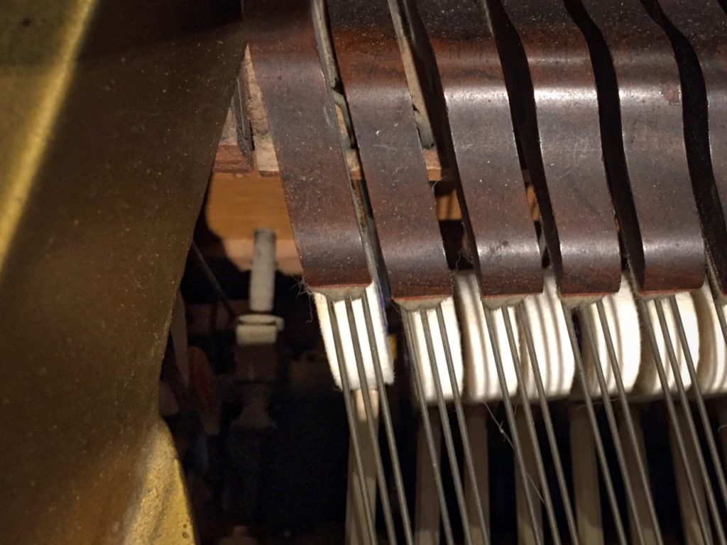 photo of piano strings and hammers