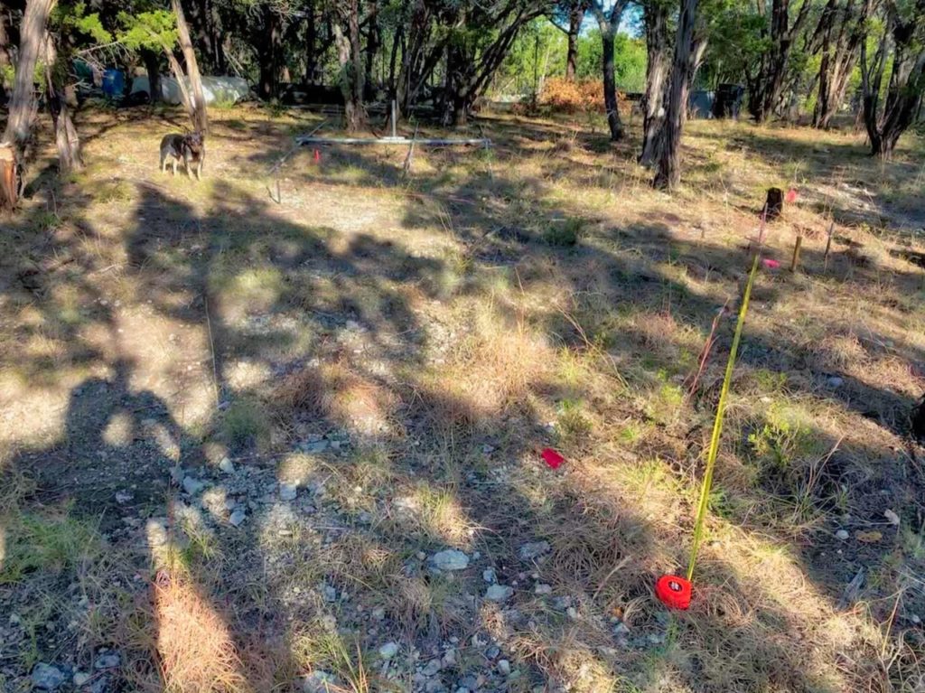 Scouting a location for the ground mounted Solar Panel array