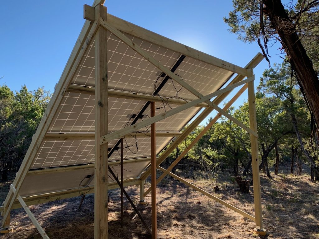 photo of Solar array mount from the back showing additional supports