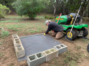 photo of Jim Constructing the garden box