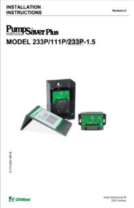 PumpSaver 233P-1.5 Manual