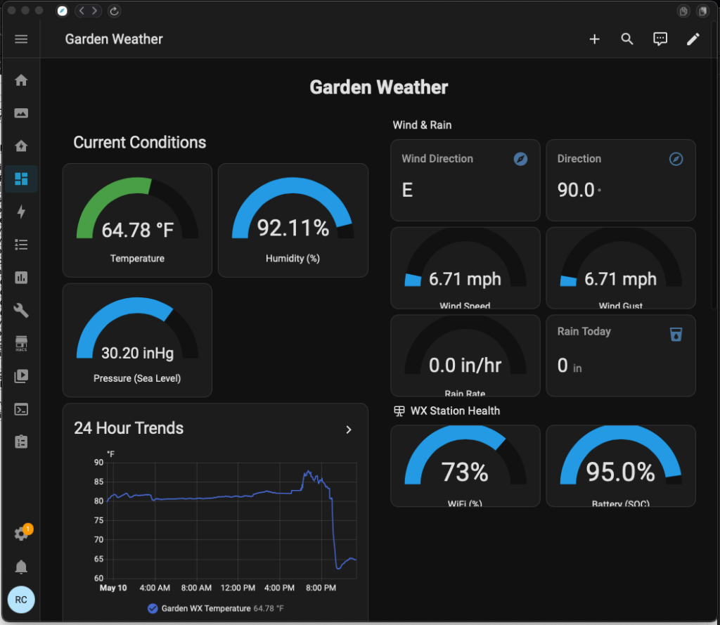 Garden Weather Station -- Home Assistant Integration