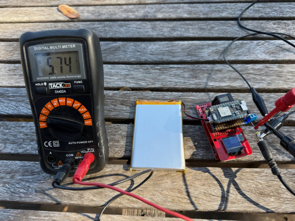 Testing solar charging of the LiPO Battery