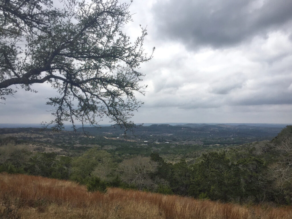 The Blanco River Valley viewed from Bernard’s property.