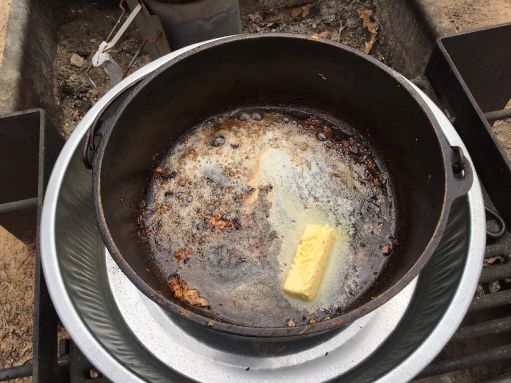 Add the onions and a stick of butter
