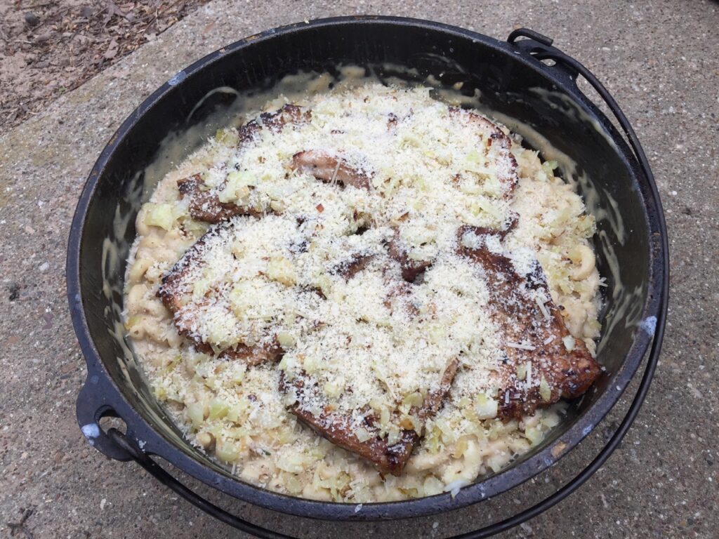 Put the chops on top