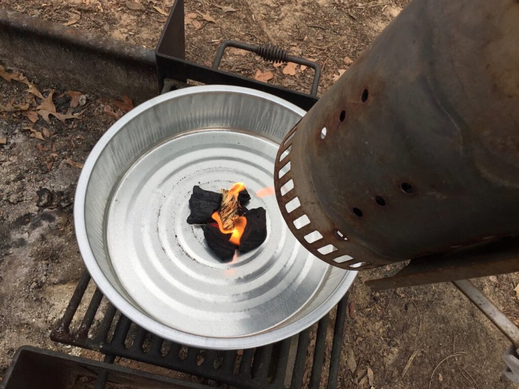Starting a fire with a chimney